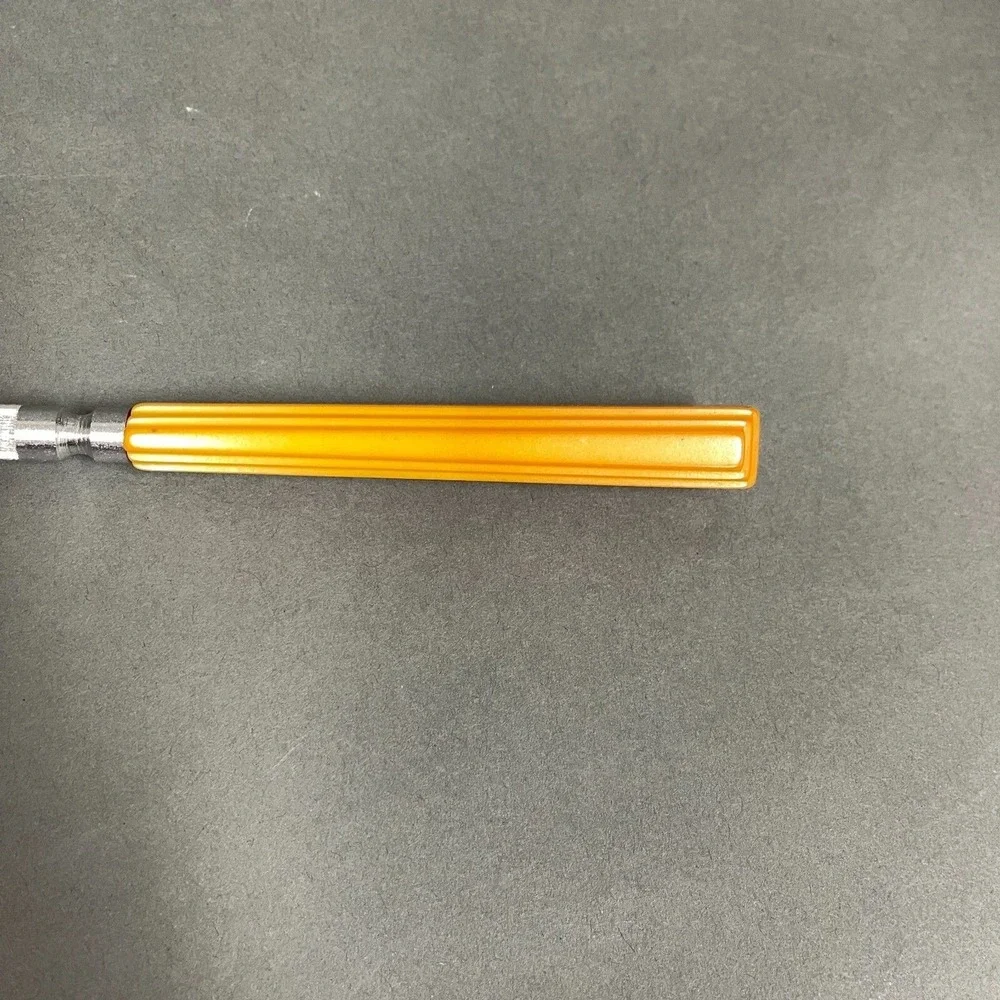 Vintage Knife Sharpener‎ Yellow Bakelite? Stainless Steel